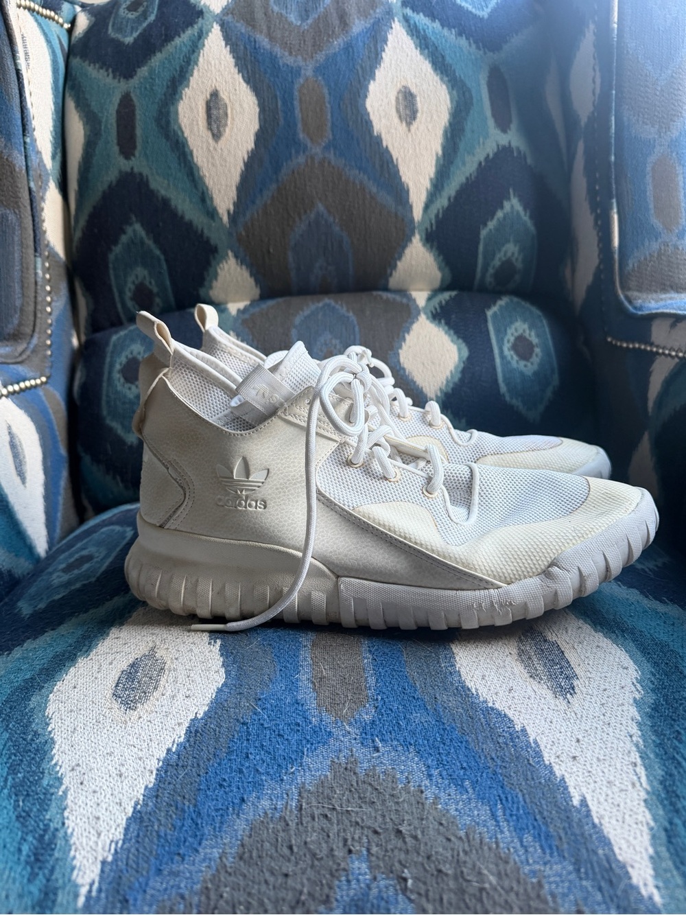 adidas White Mesh Low-Top Sneakers